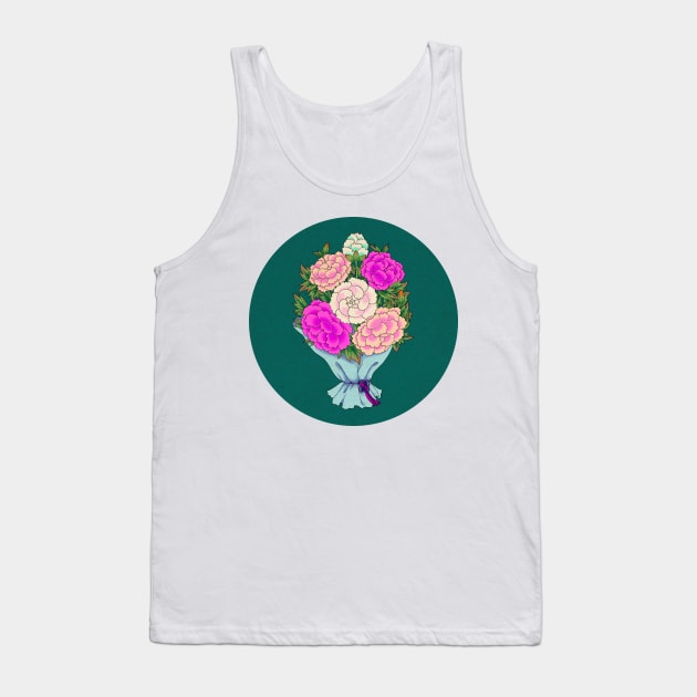 Minhwa: Peony Bouquet F Type (Korean traditional/folk art) Tank Top by koreanfolkpaint